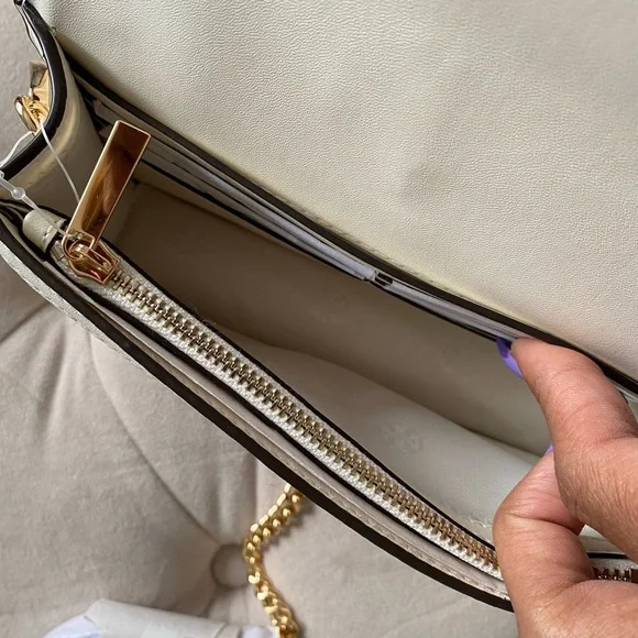 Tory Burch Emerson Woven Min Top Handle Satchel Bag New Cream Bright Samba - Picture 6 of 15